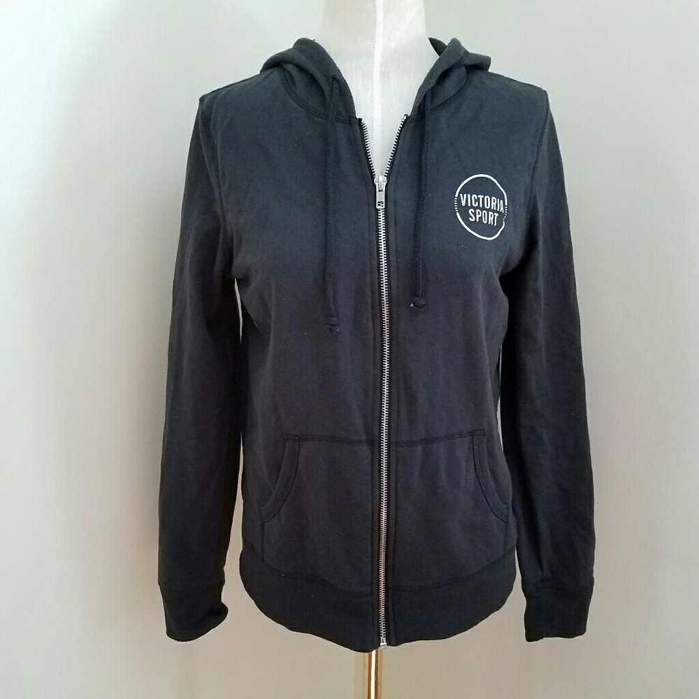 Victoria's secret black zipup sweatshirt size S